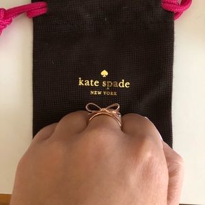 Kate Spade Rose Gold Bow Ring Size 8